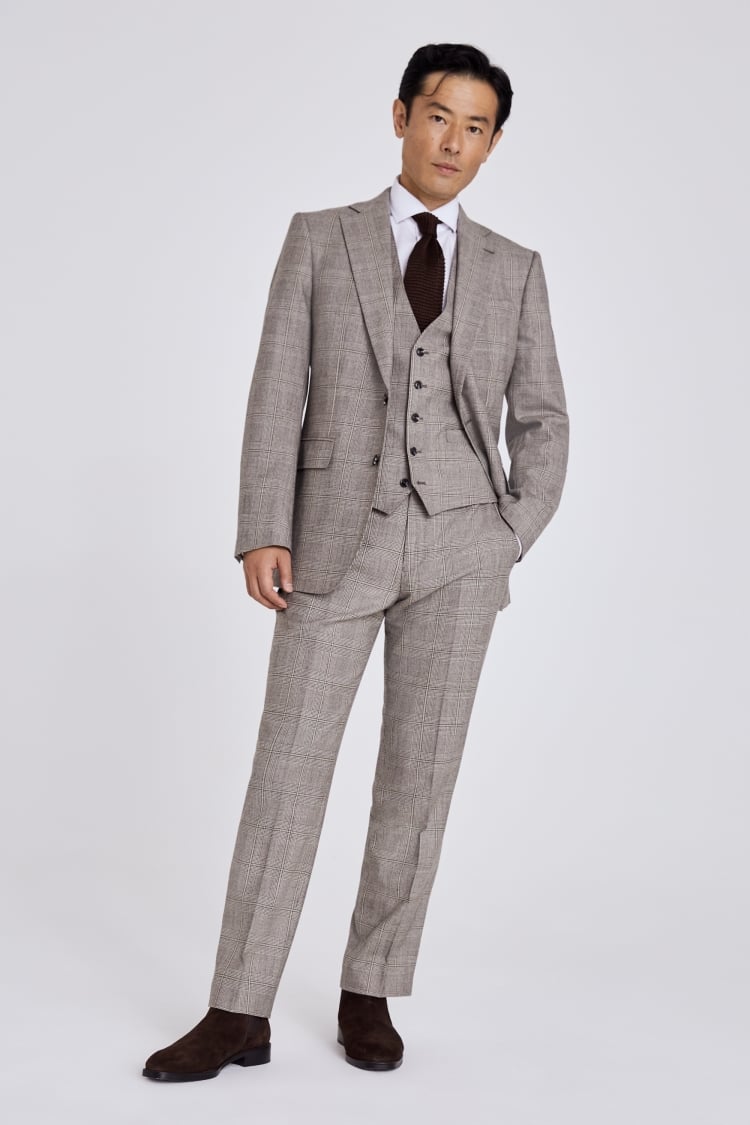 Regular Fit Neutral Check Performance Suit