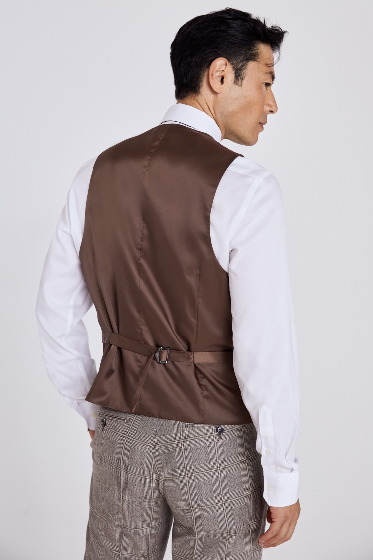 Regular Fit Neutral Check Performance Waistcoat