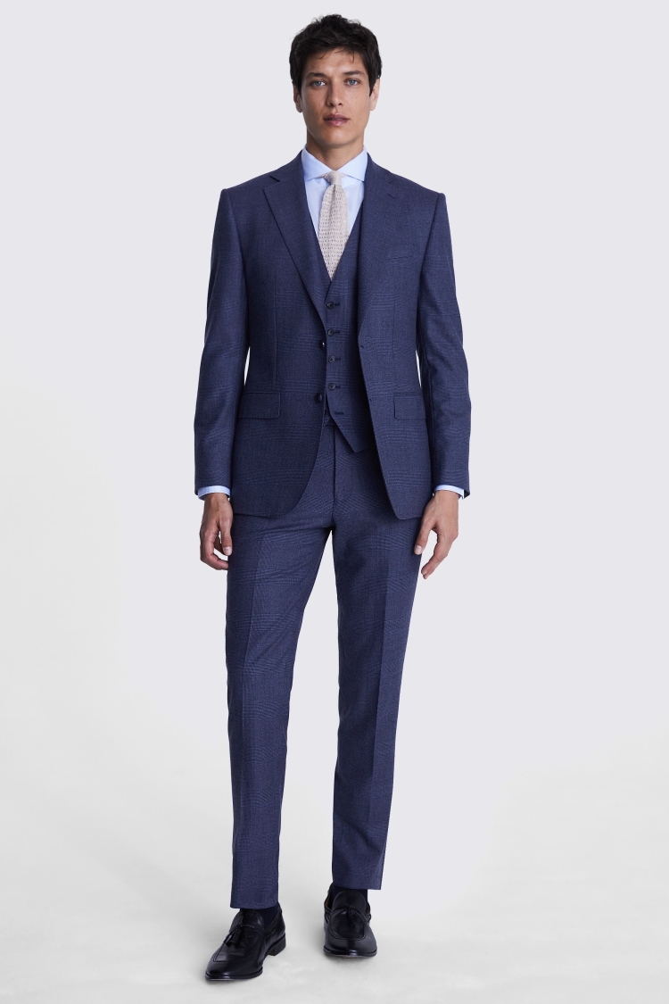 Tailored Fit Blue Check Performance Suit