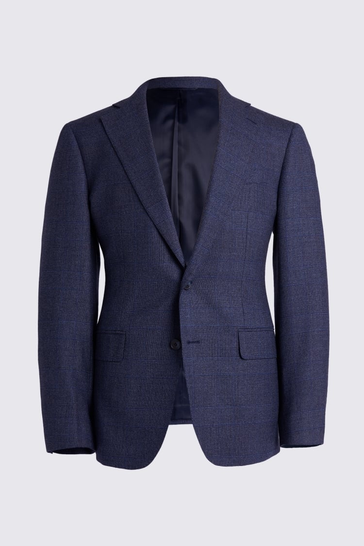 Tailored Fit Blue Check Performance Jacket | Buy Online at Moss