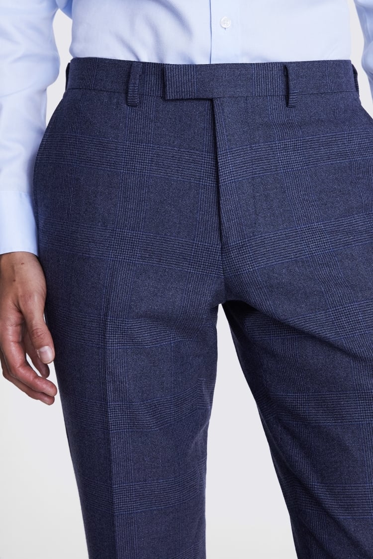 Tailored Fit Blue Check Performance Pants