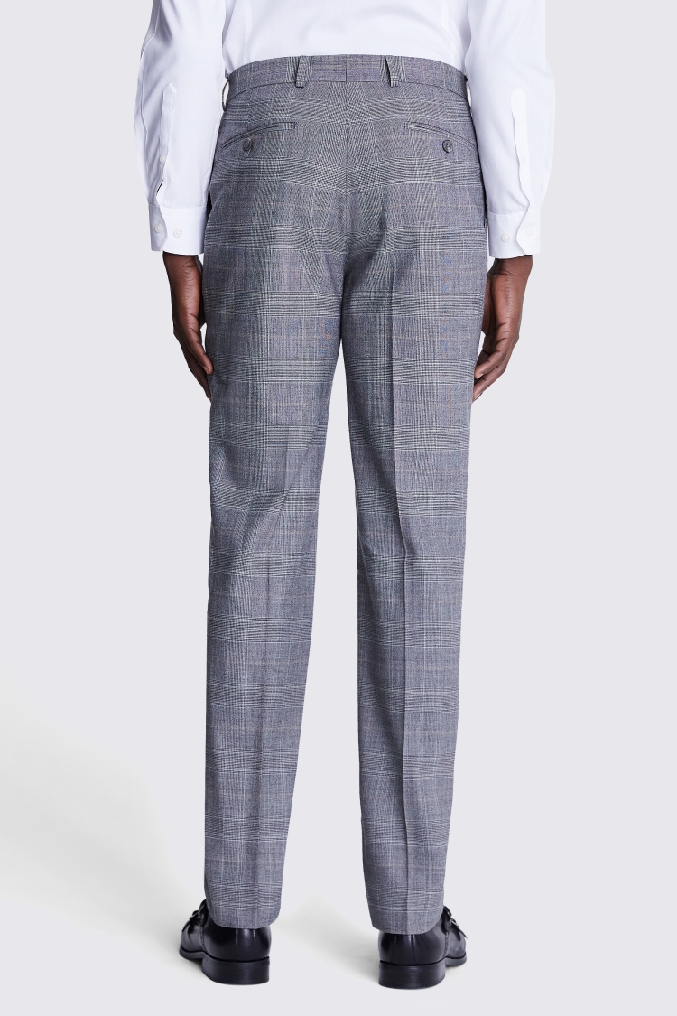 Tailored Fit Grey Check Performance Pants