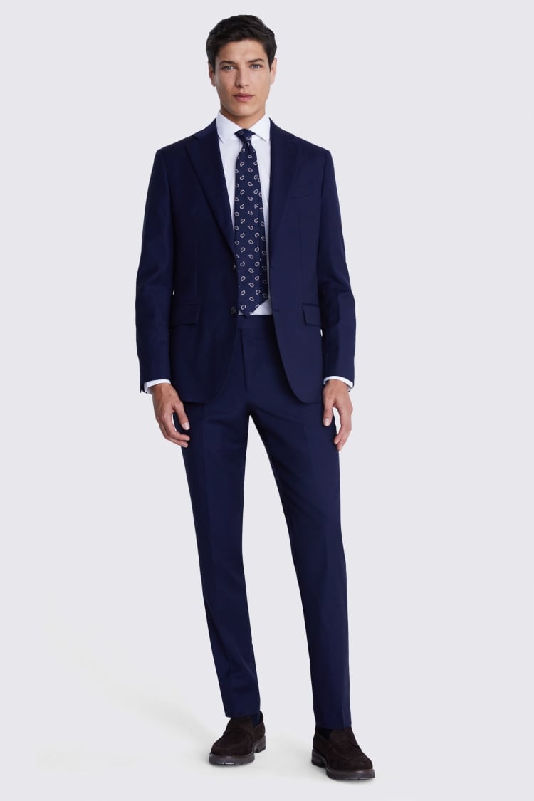 Tailored Fit Navy Panama Jacket