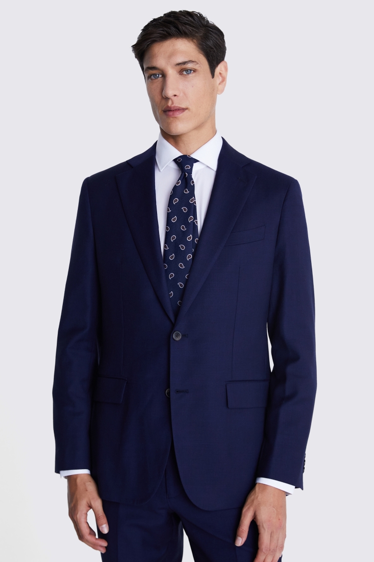 Tailored Fit Navy Panama Suit