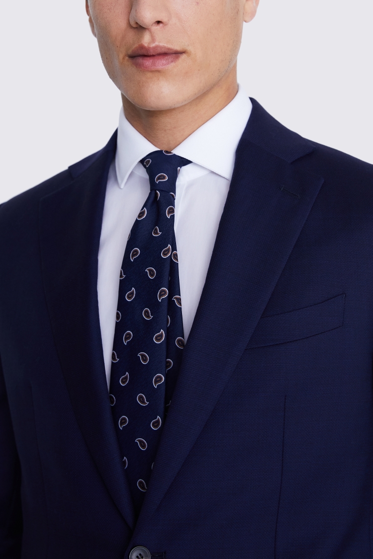 Tailored Fit Navy Panama Suit