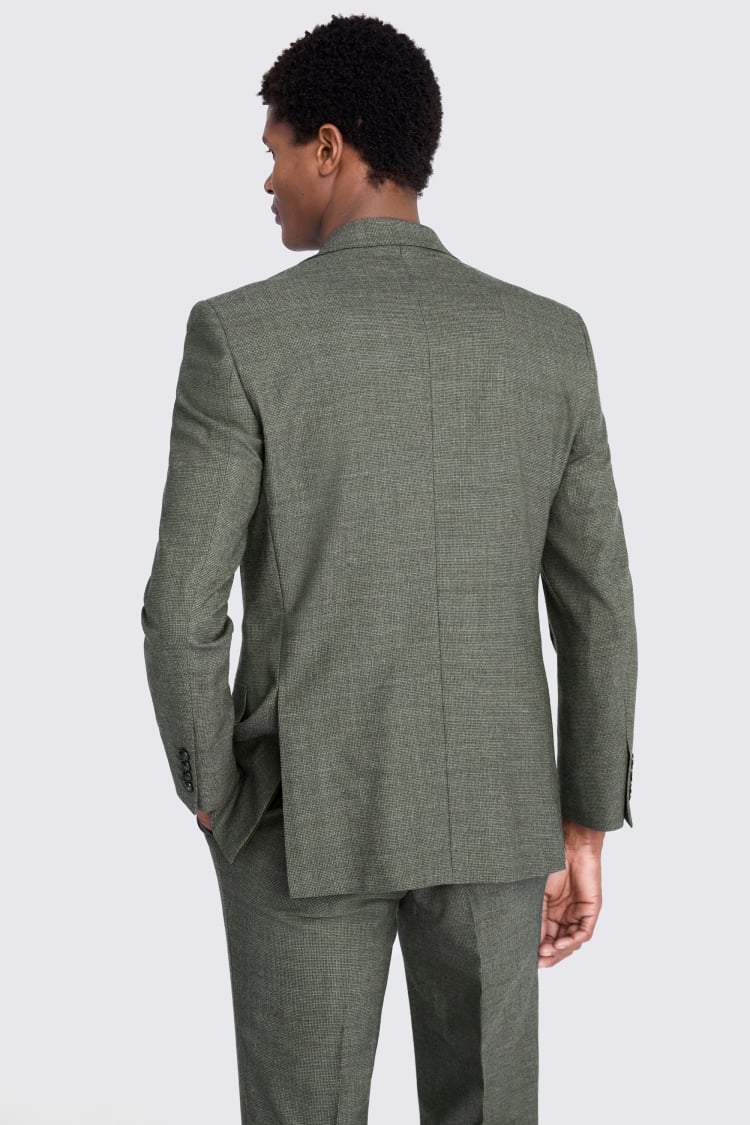 Tailored Fit Green Puppytooth Performance Suit