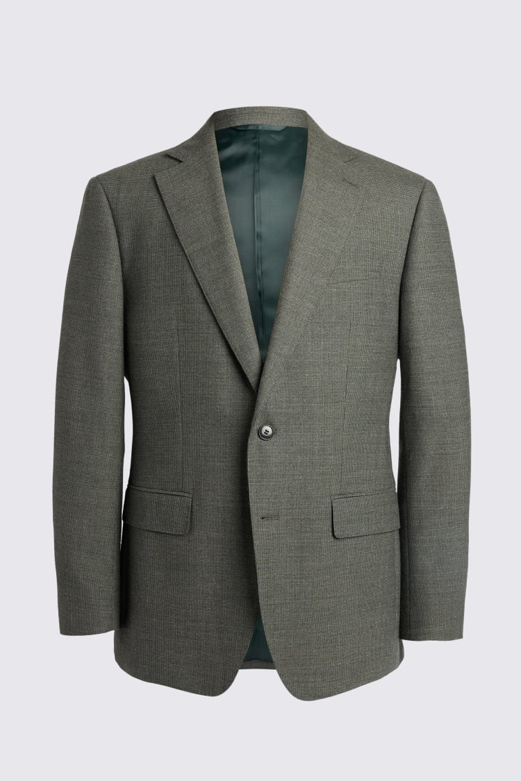 Tailored Fit Green Puppytooth Performance Suit