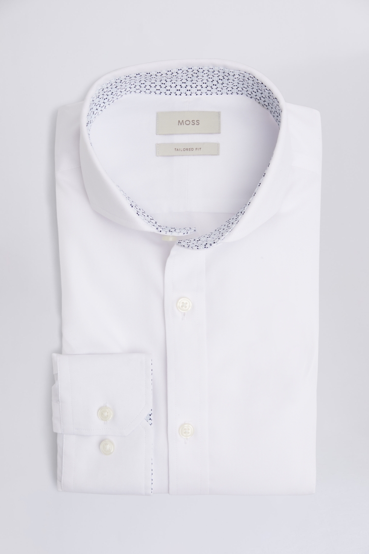 Tailored Fit Print Contrast Non-Iron Shirt