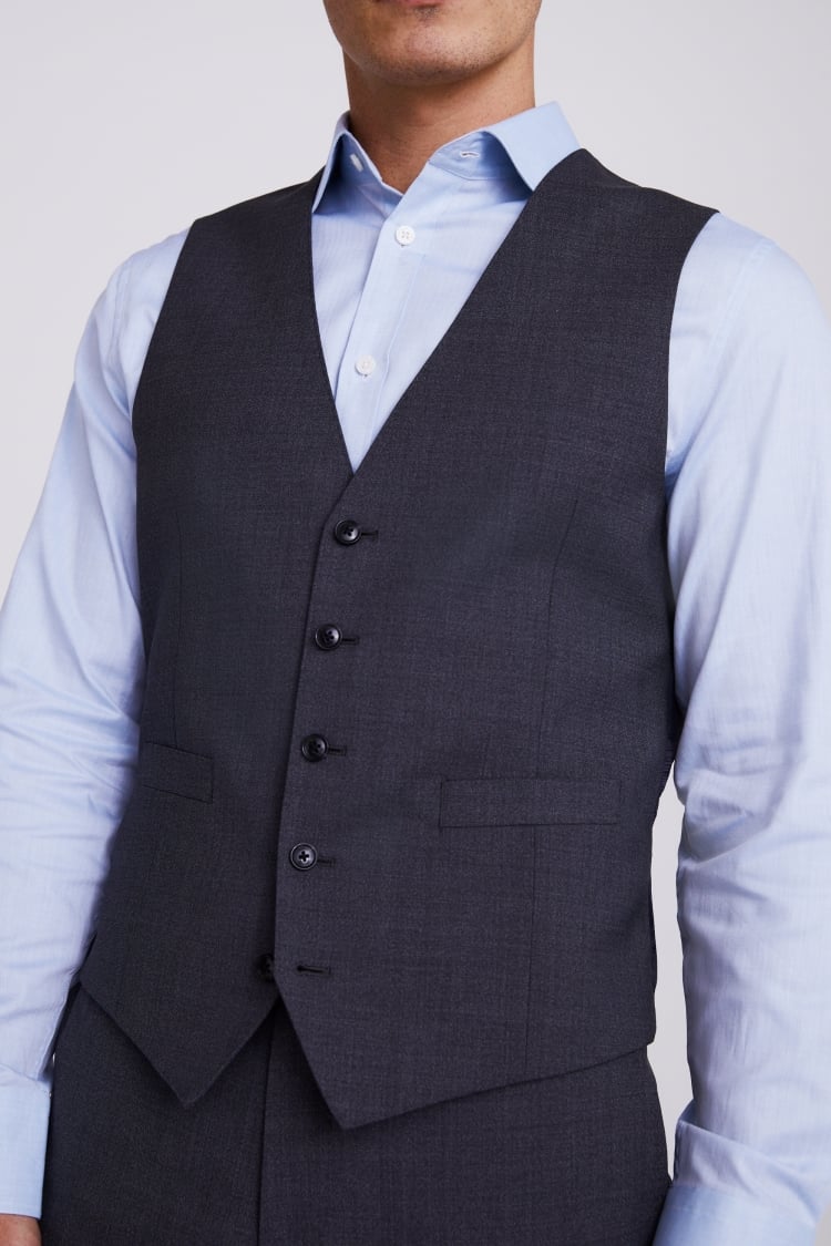 Italian Tailored Fit Grey Waistcoat