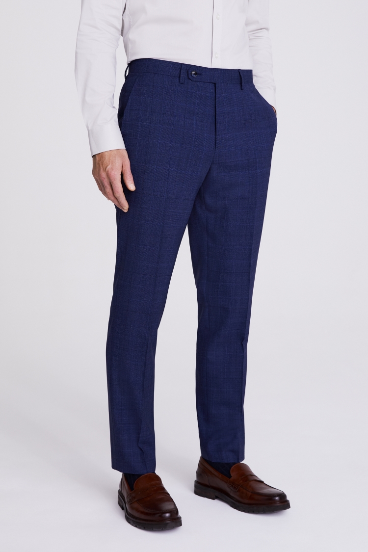 Italian Tailored Fit Blue Check Suit