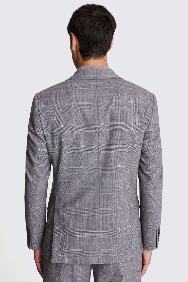 Regular Fit Grey Check Performance Suit