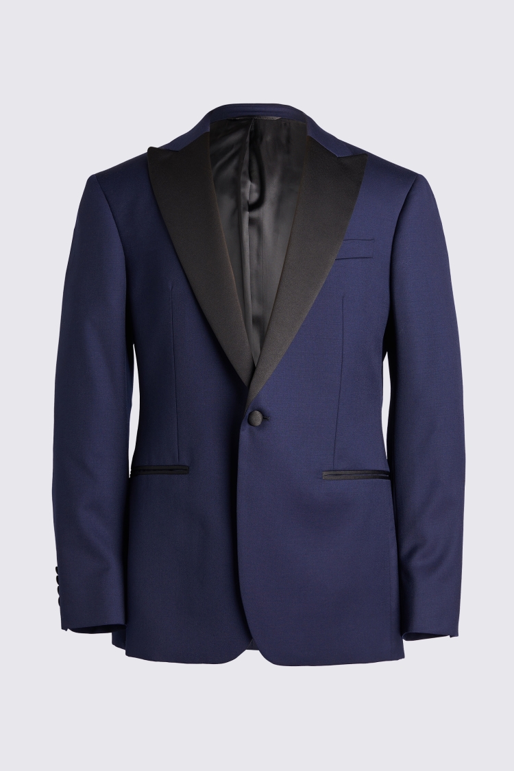 Tailored Fit Navy Twill Peak Lapel Tuxedo