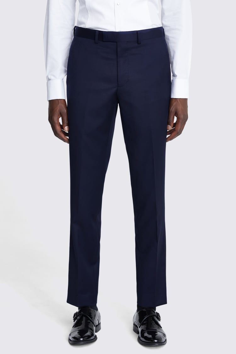 Tailored Fit Navy Twill Trousers