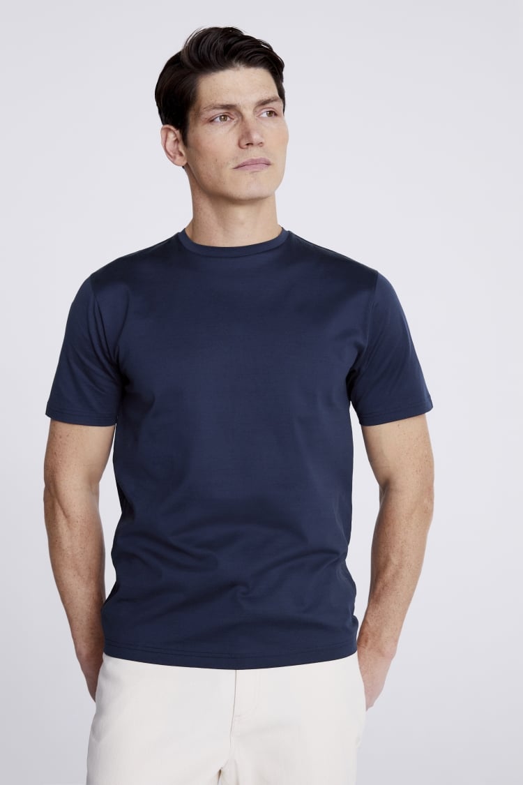 Ink Mercerised Crew Neck T-Shirt | Buy Online at Moss