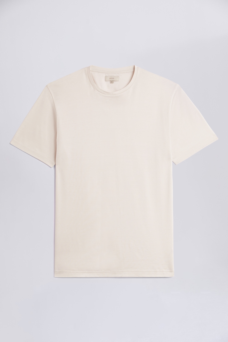 Off White Mercerised Crew Neck T-Shirt | Buy Online at Moss
