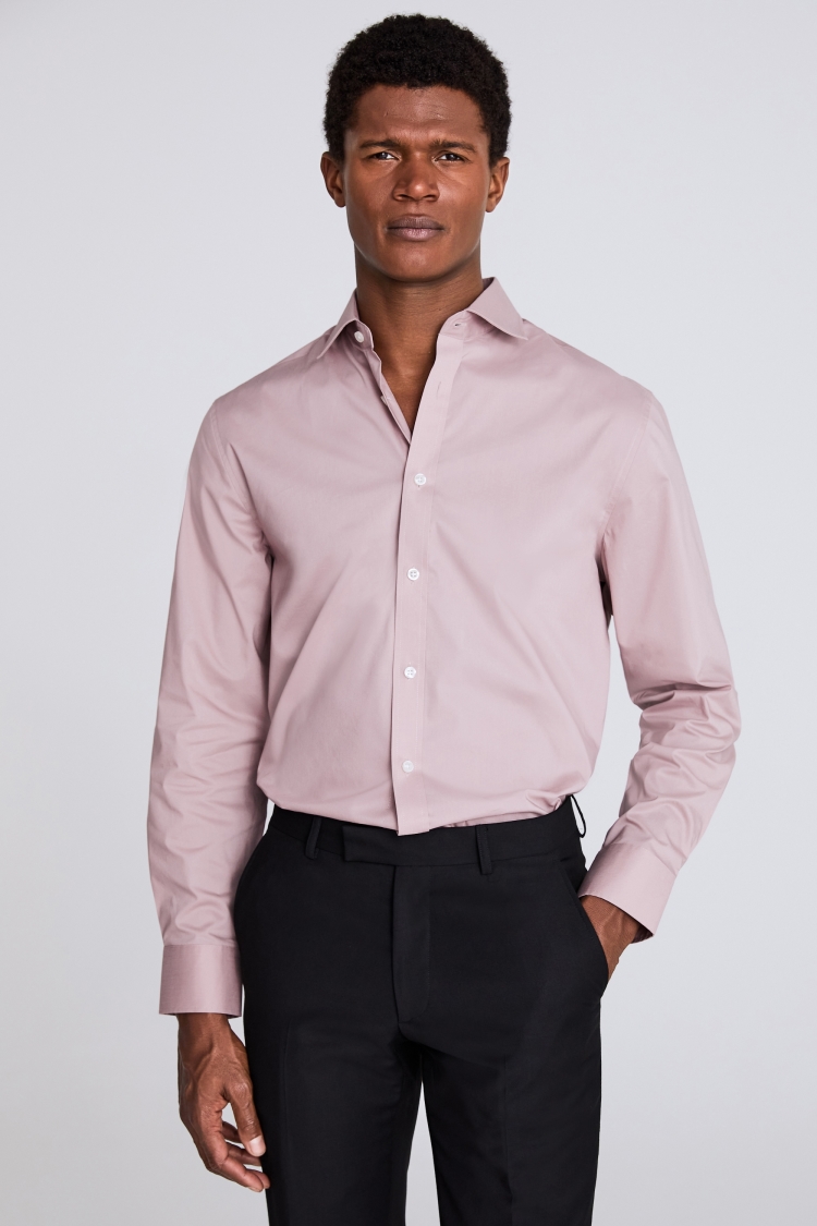 Regular Fit Dusky Pink Stretch Shirt | Buy Online at Moss