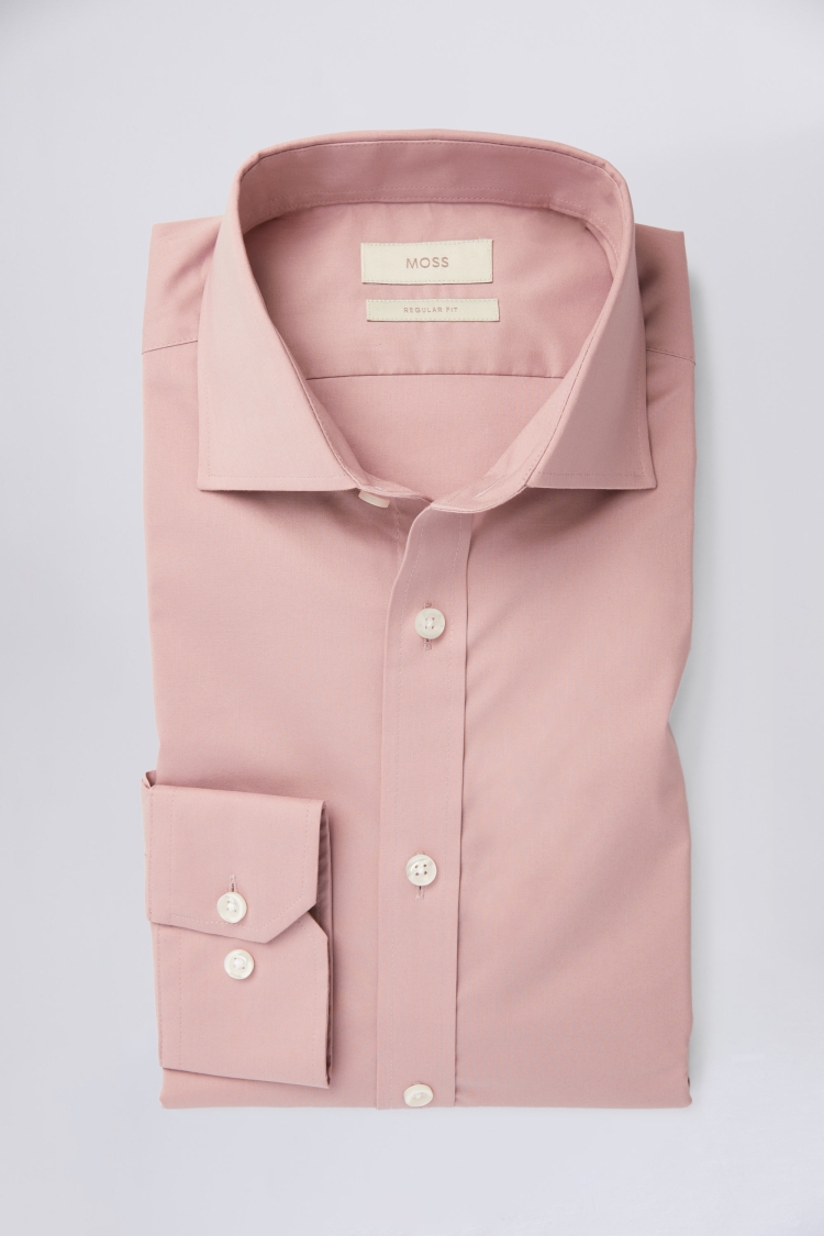 Regular Fit Dusky Pink Stretch Shirt