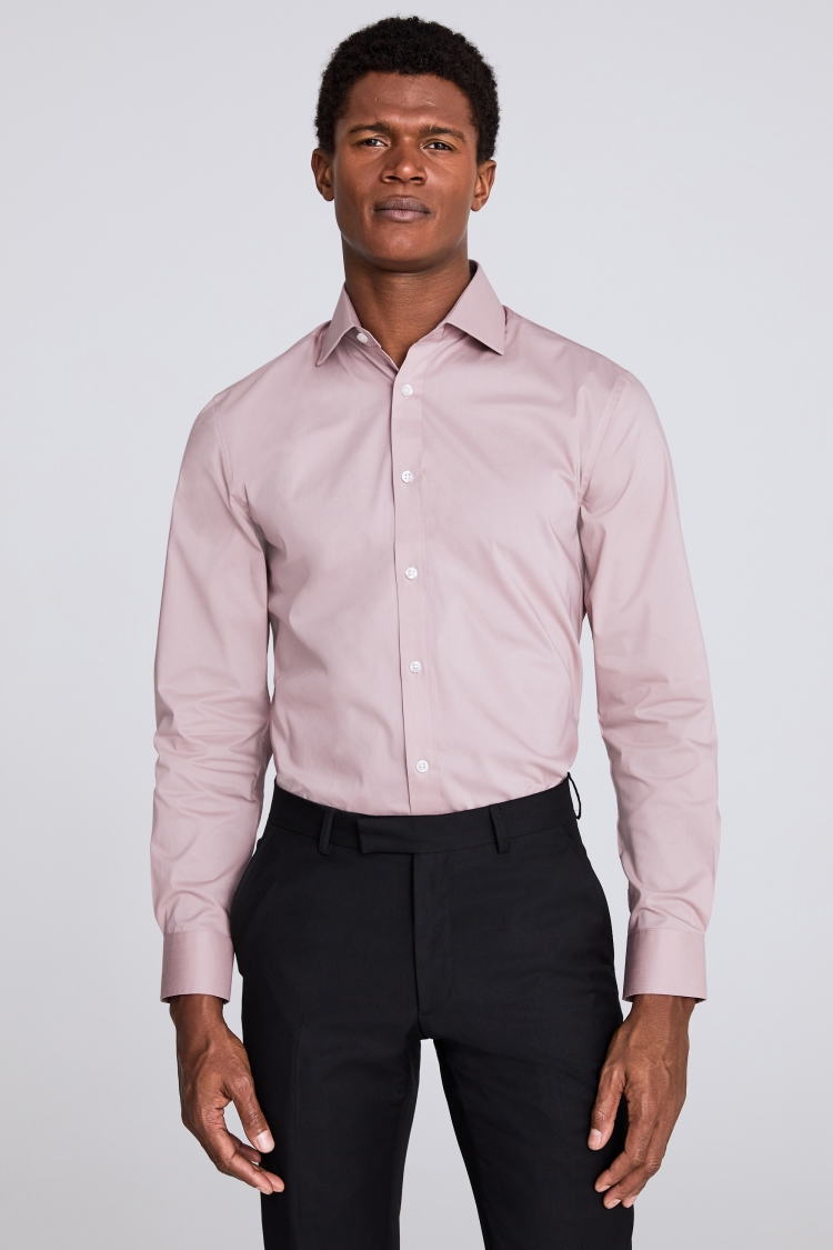 Tailored Fit Dusky Pink Stretch Shirt | Buy Online at Moss