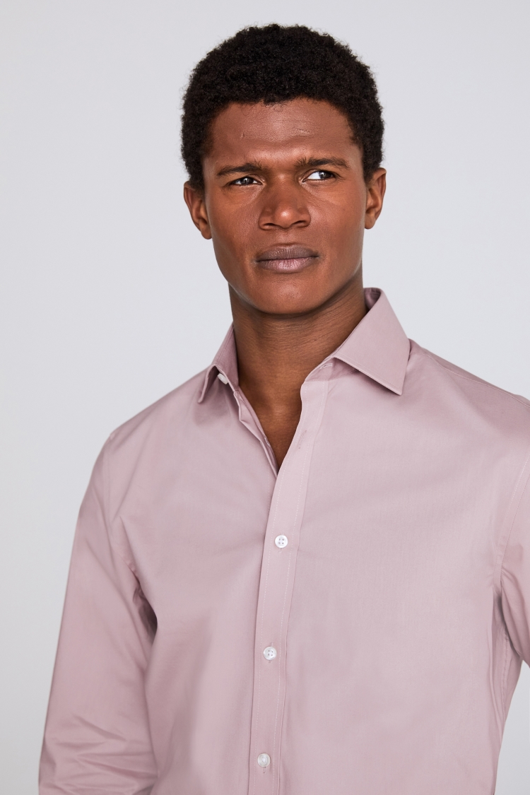 Tailored Fit Dusky Pink Stretch Shirt | Buy Online at Moss