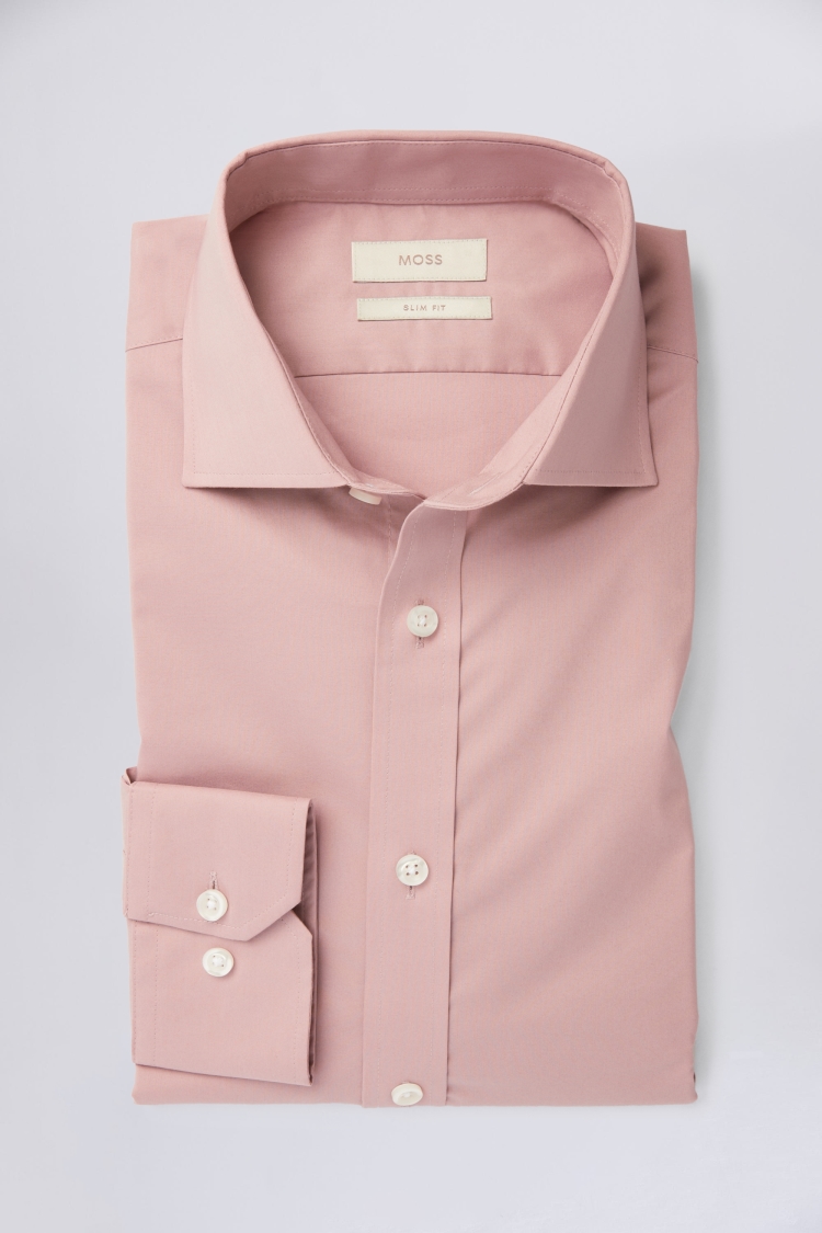 Slim Fit Dusky Pink Stretch Shirt