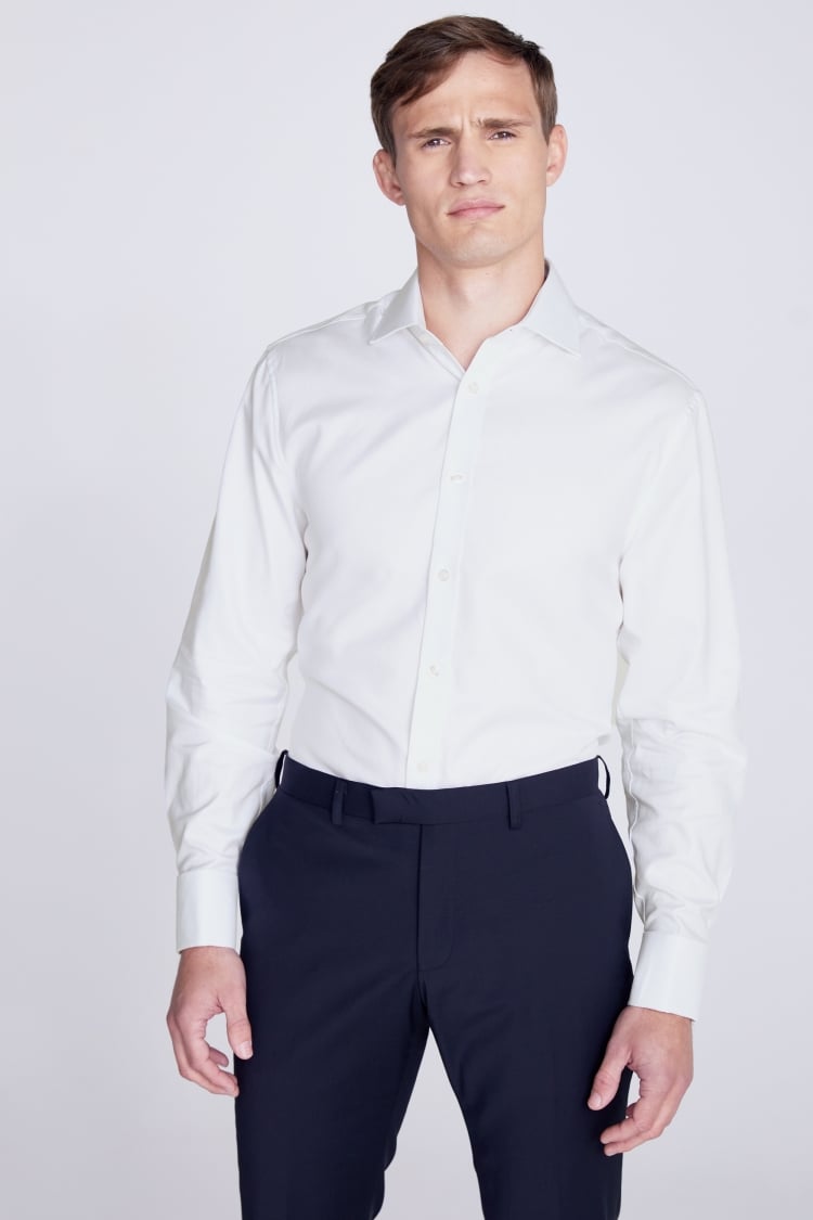 Regular Fit White Twill Shirt