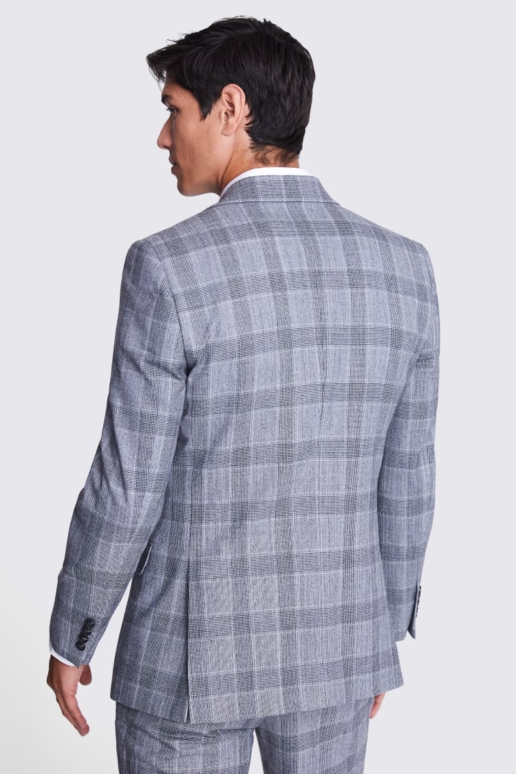 Tailored Fit Light Grey Check Performance Suit