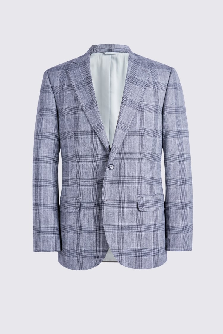 Tailored Fit Light Grey Check Performance Suit