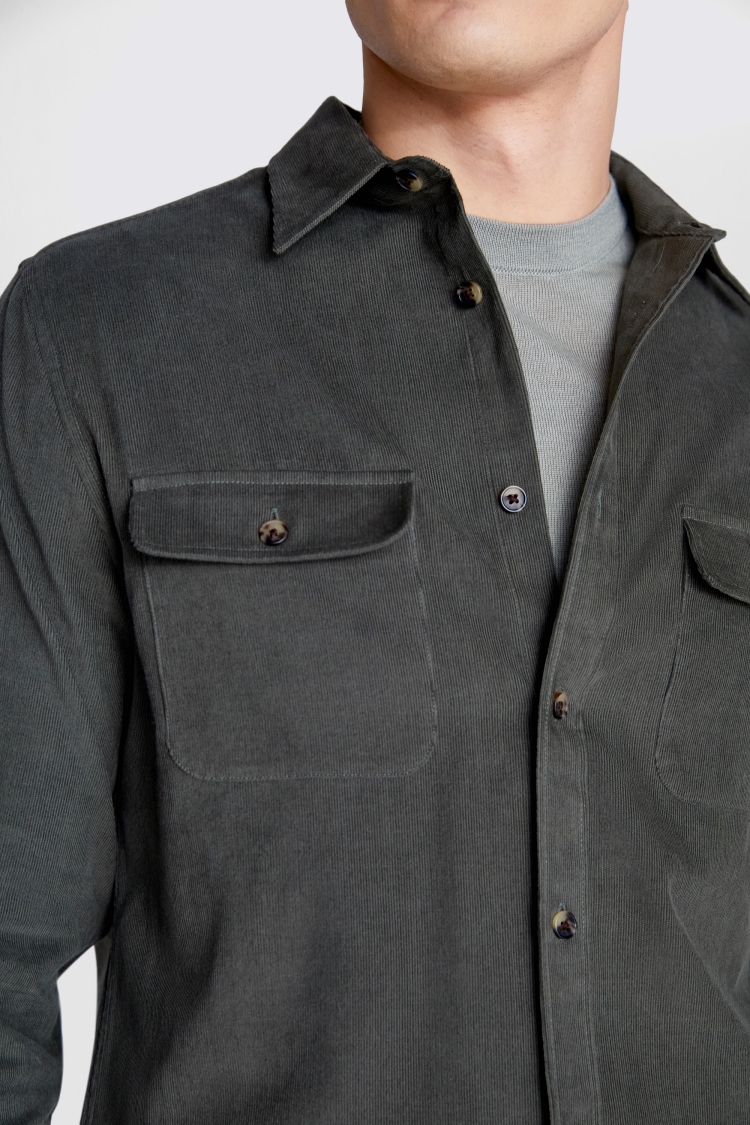 Forest Green Cord Overshirt