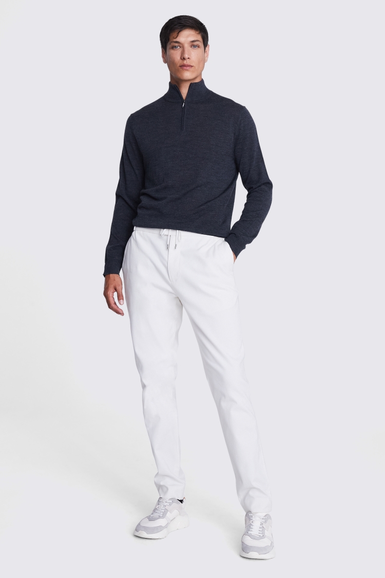 Buy Go Colors Off White Formal Trousers Online