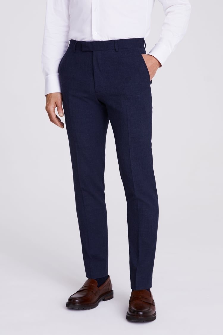 Tailored Fit Blue Flannel Pants