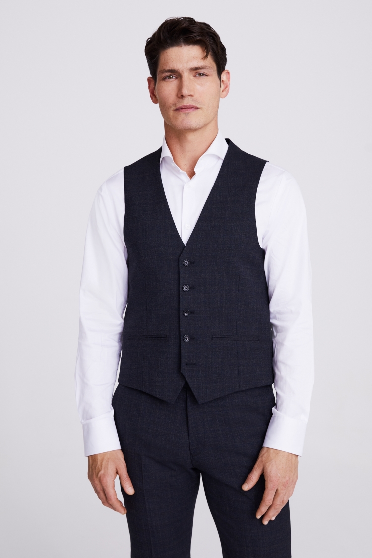 Ted baker tailored fit grey with blue check clearance waistcoat