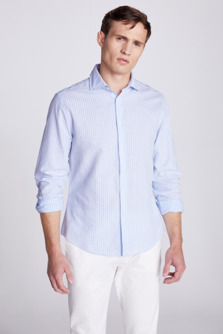 Tailored Fit Sky Stripe Lightweight Shirt | Buy Online at Moss