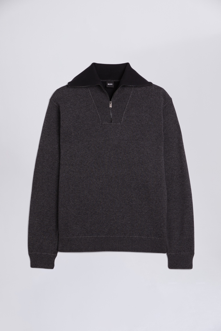 Charcoal with Black Zip Jumper | Buy Online at Moss