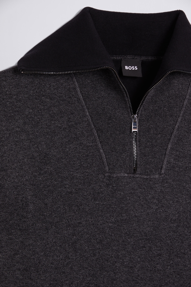 Charcoal with Black Zip Jumper