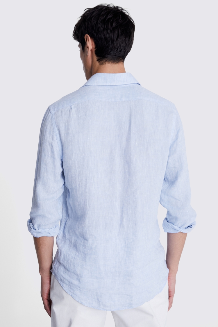 Tailored Fit Sky Linen Shirt