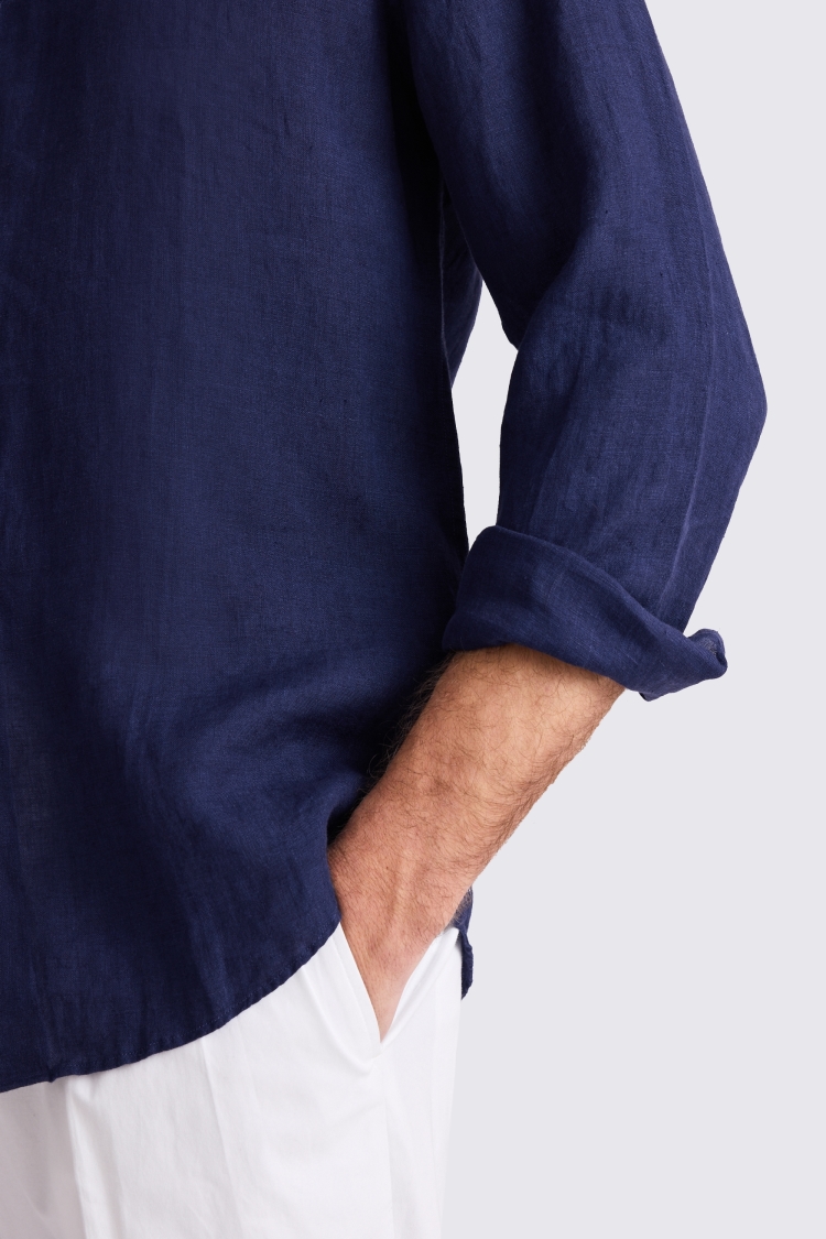 Bright Blue Linen Shirt
