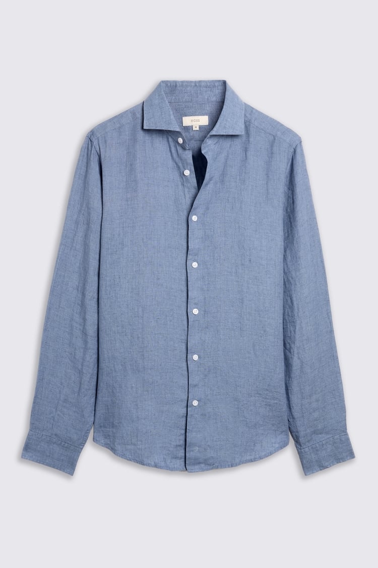 Mid Blue Linen Shirt