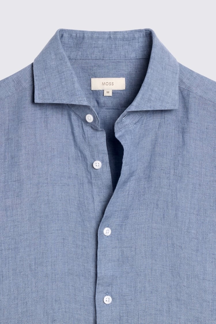 Mid Blue Linen Shirt