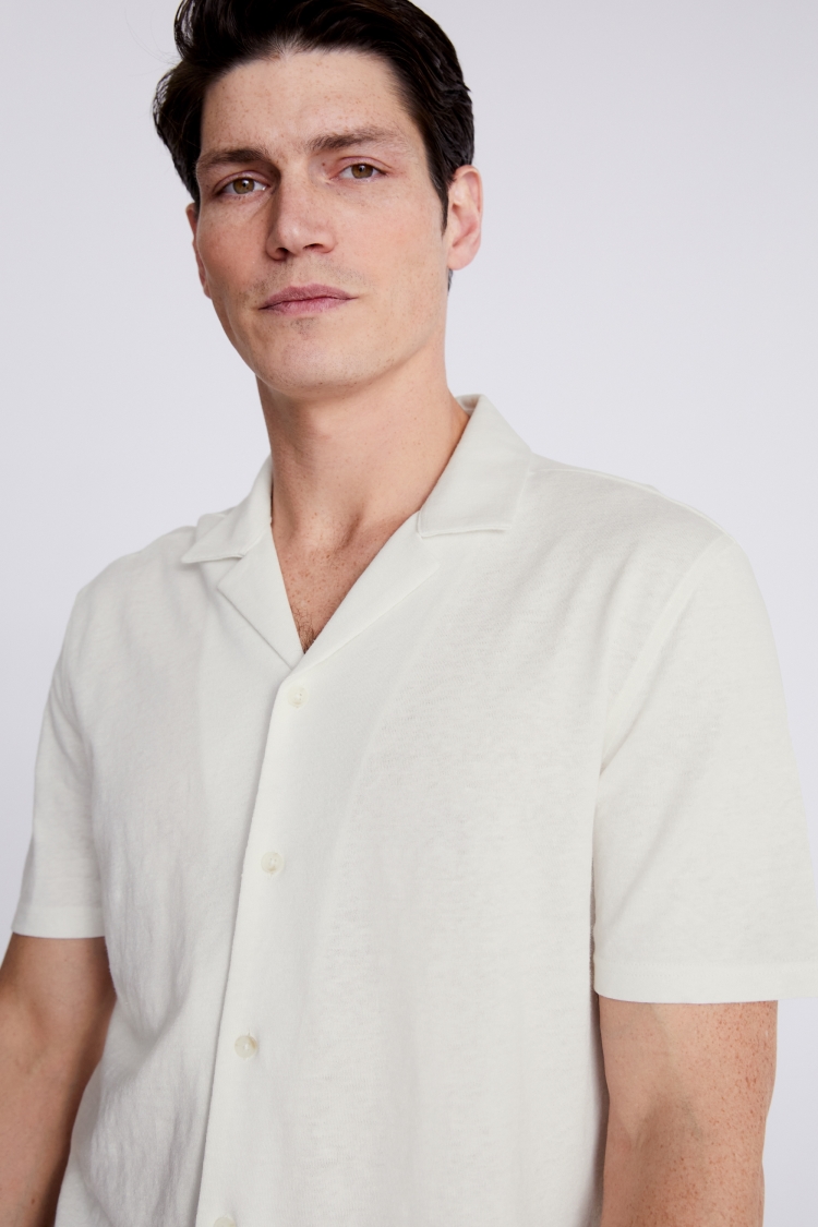 Off-White Knitted Cuban Collar Shirt