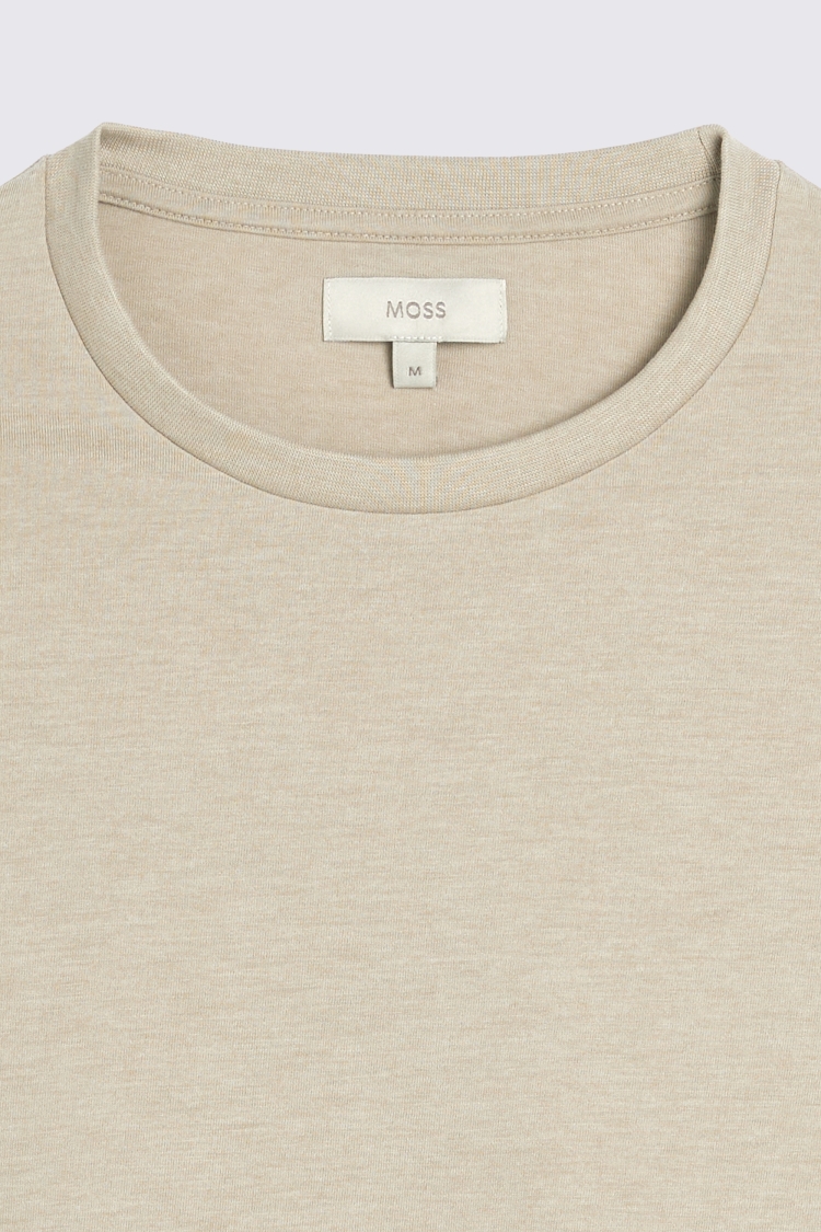 Beige Melange Crew Neck T Shirt Buy Online at Moss