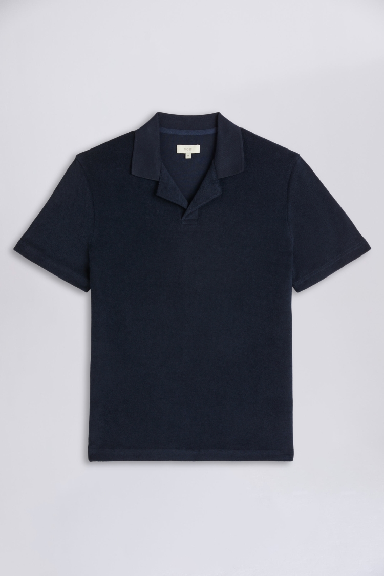 Navy Terry Towelling Skipper Polo | Buy Online at Moss
