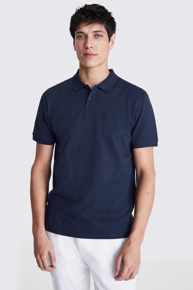 Navy Piqué Polo Shirt