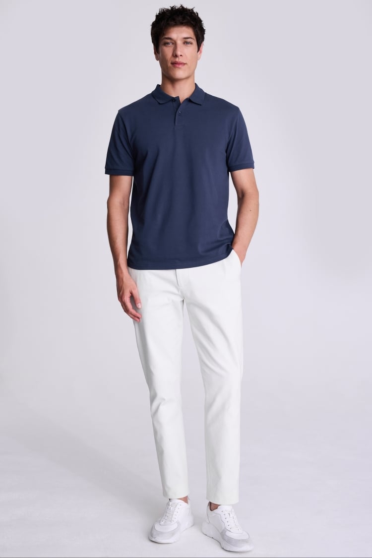 Navy Piqué Polo Shirt | Buy Online at Moss