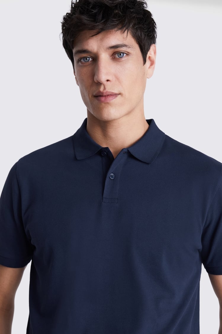Navy Piqué Polo Shirt