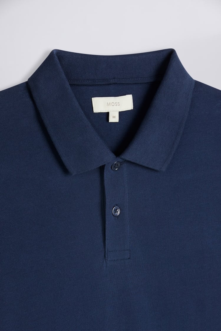 Navy Piqué Polo Shirt | Buy Online at Moss