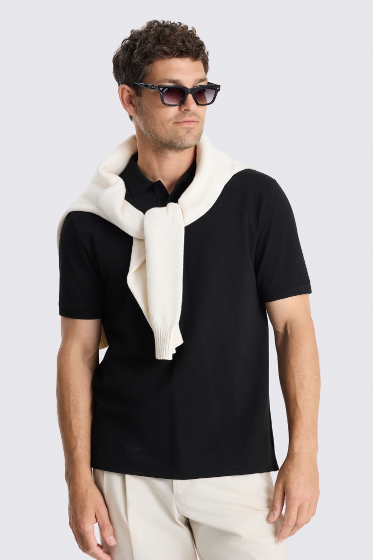 Black Piqué Polo Shirt