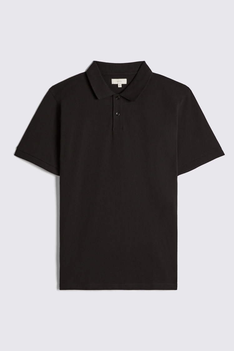 Black Pique Polo Shirt