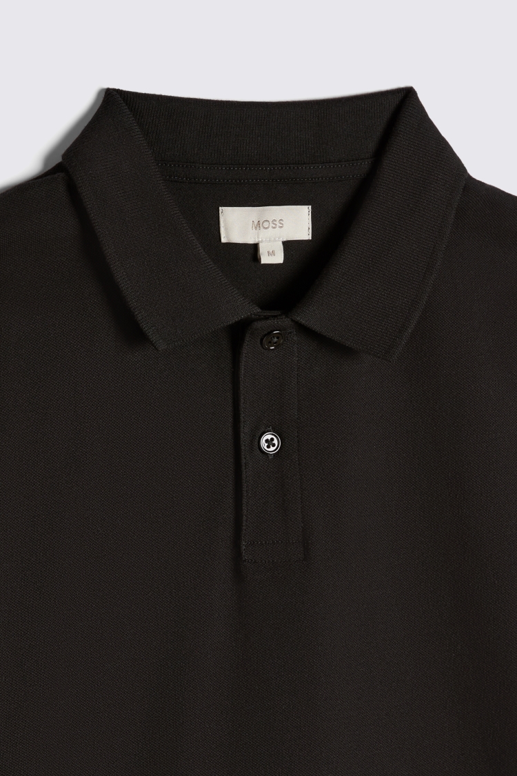 Black Pique Polo Shirt