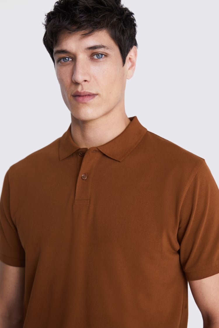 Rust Piqué Polo Shirt
