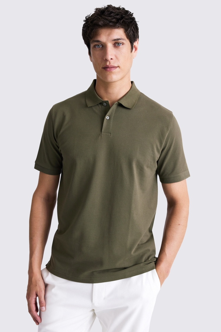 Green Piqué Polo Shirt